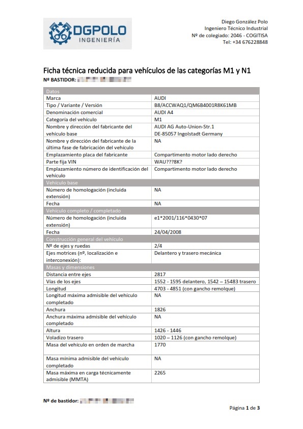 Ficha Técnica Reducida Online — DGPolo Ingeniería